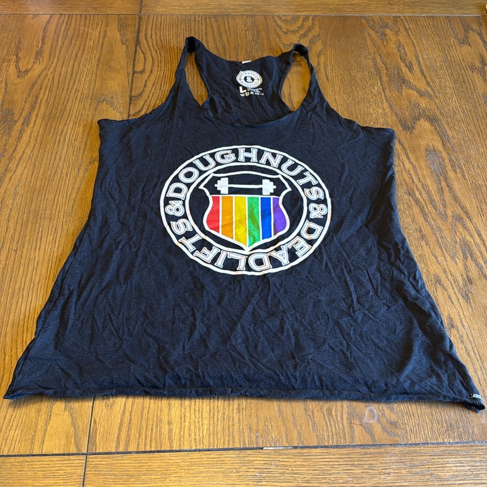 Doughnuts and deadlifts pride tank